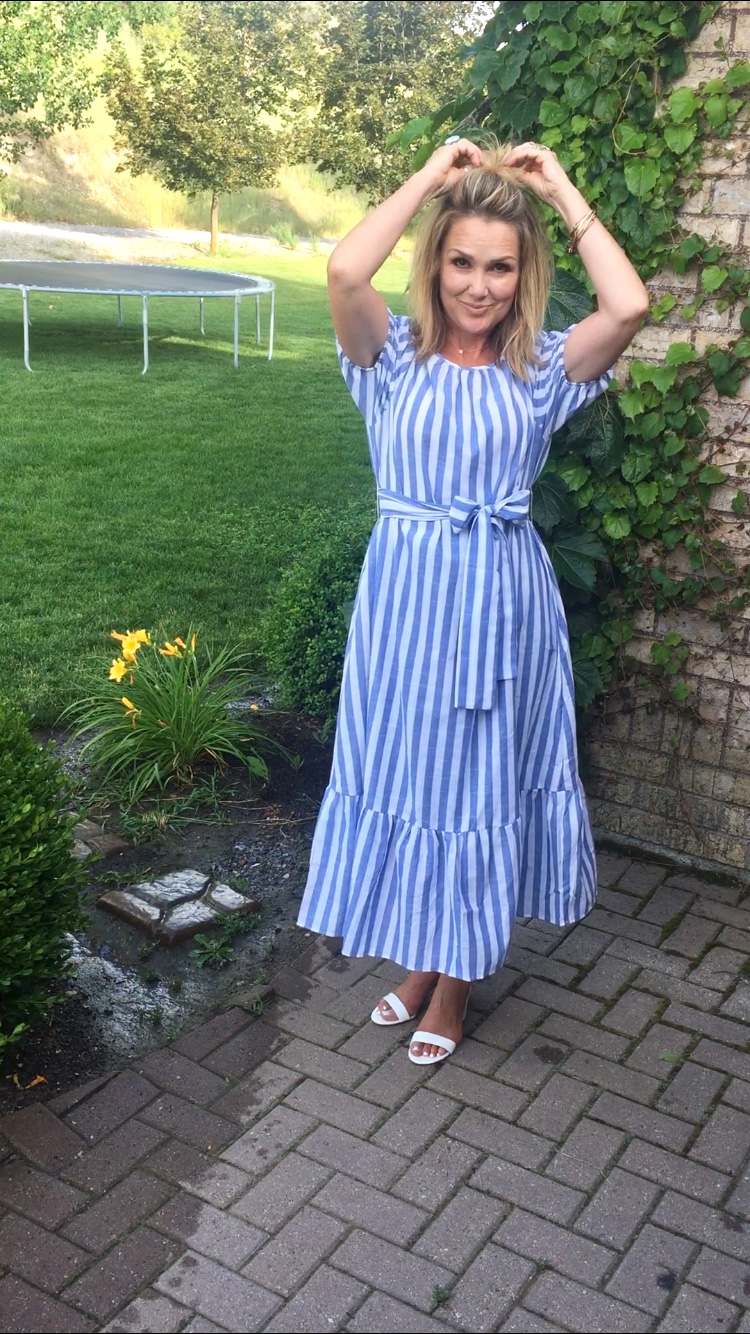 STRIPED DRESS WITH RUFFLES... - MY HAPPY PLACE
