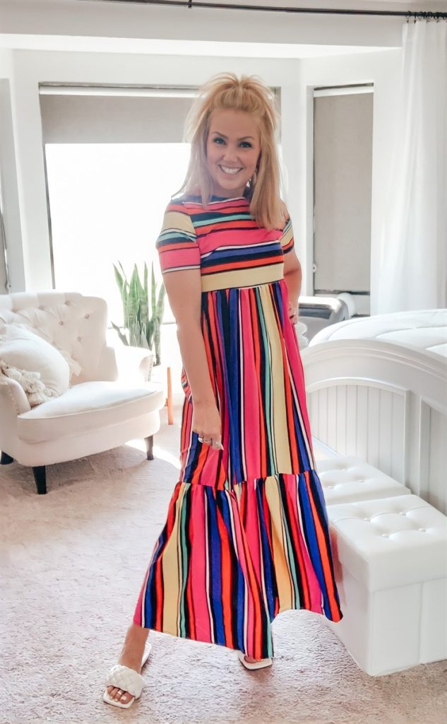 multi-stripe dress