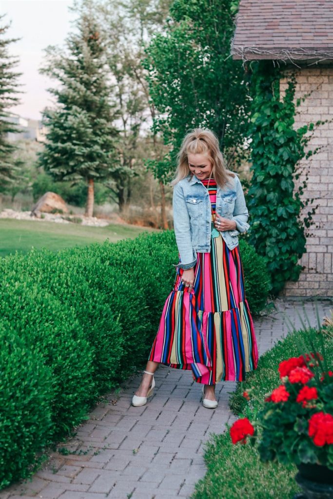 multi-stripe dress