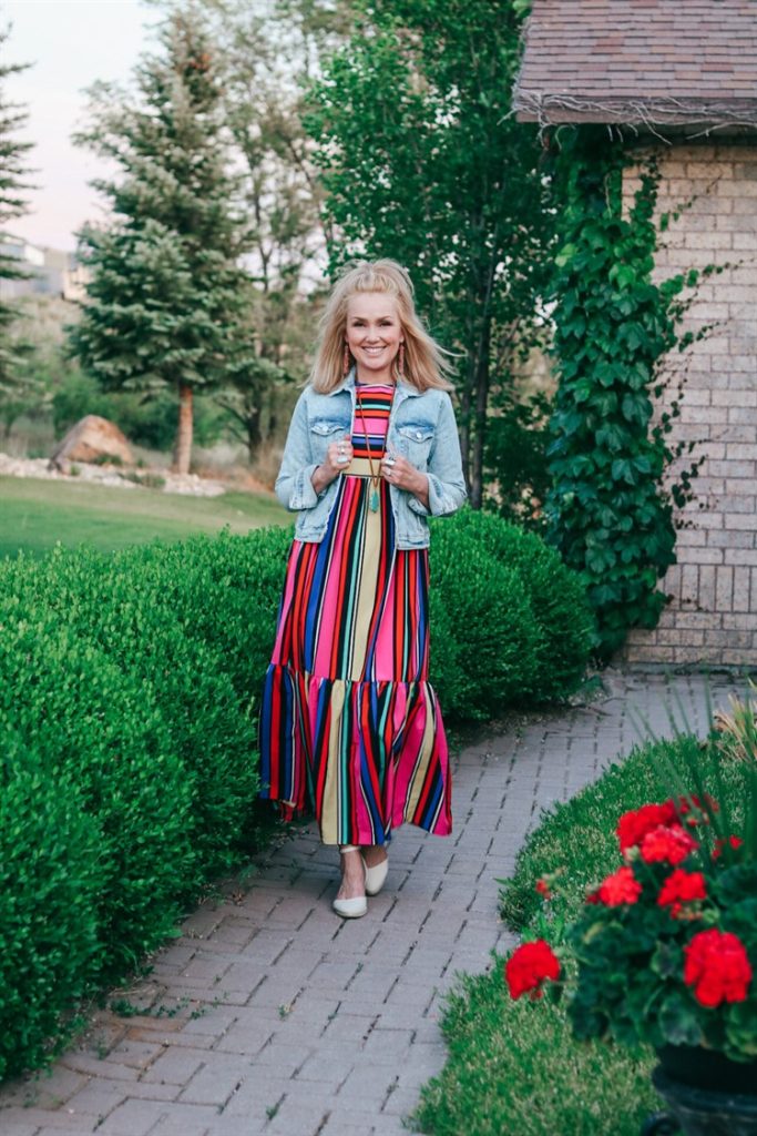 multi-stripe dress