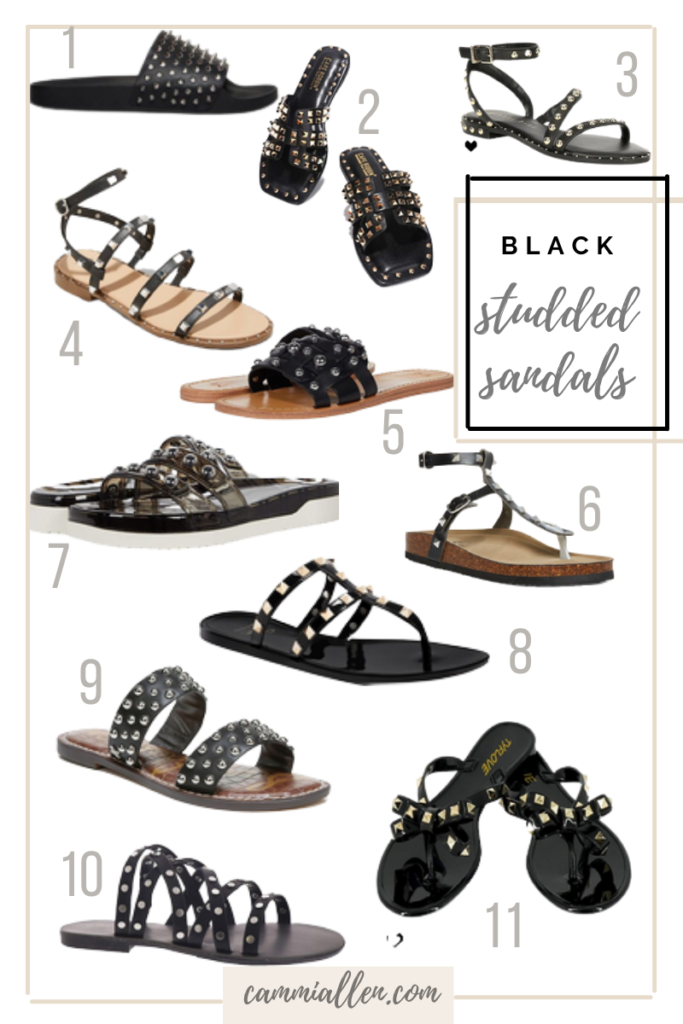 black studded sandals