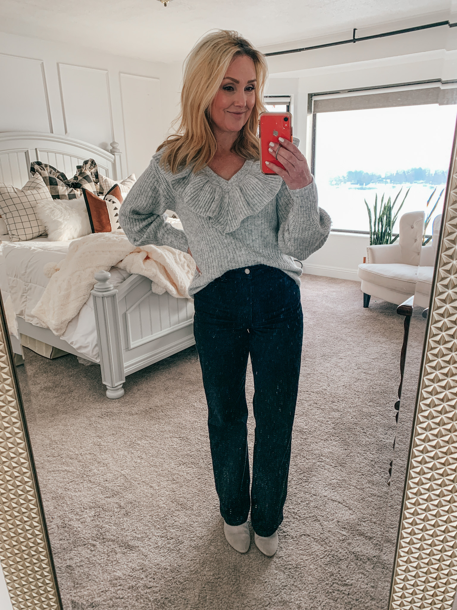 Gray Ruffle Sweater From Target... - MY HAPPY PLACE