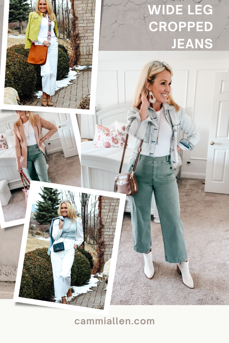 what to wear with wide leg cropped jeans