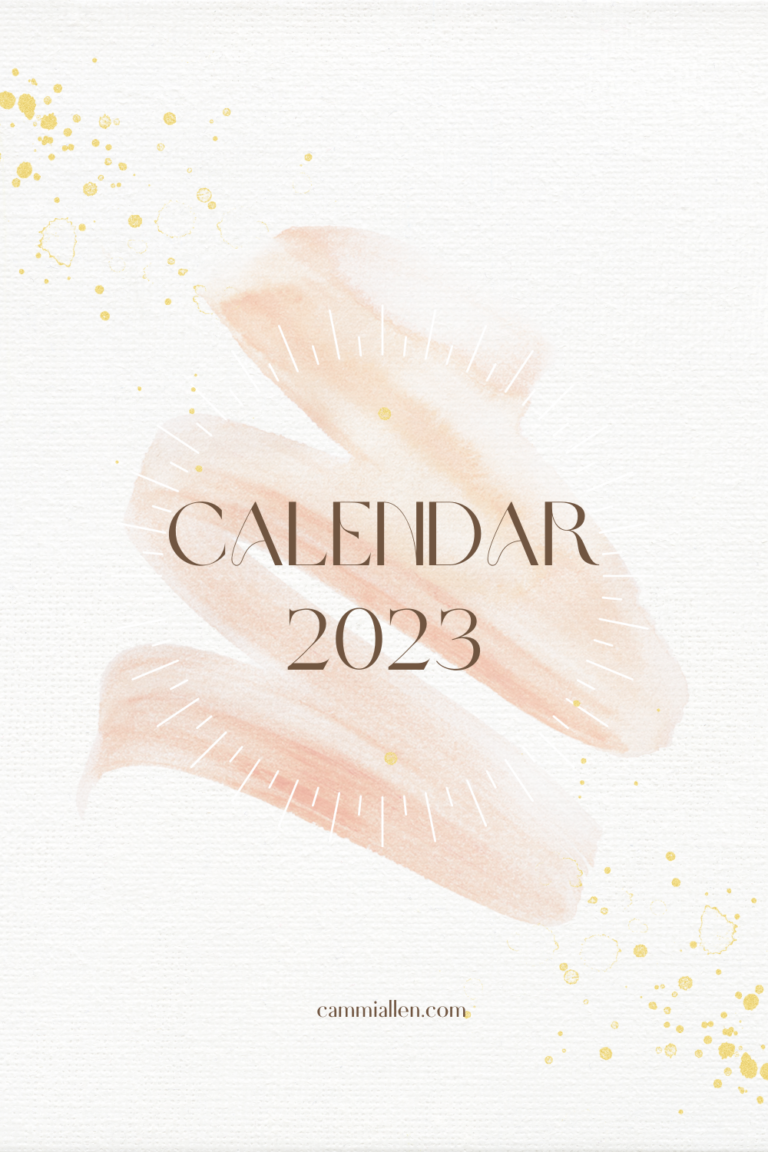 Yearly Calendar For 2023 - My Happy Place