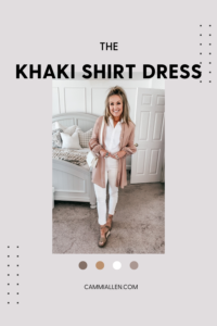 KHAKI SHIRT DRESS